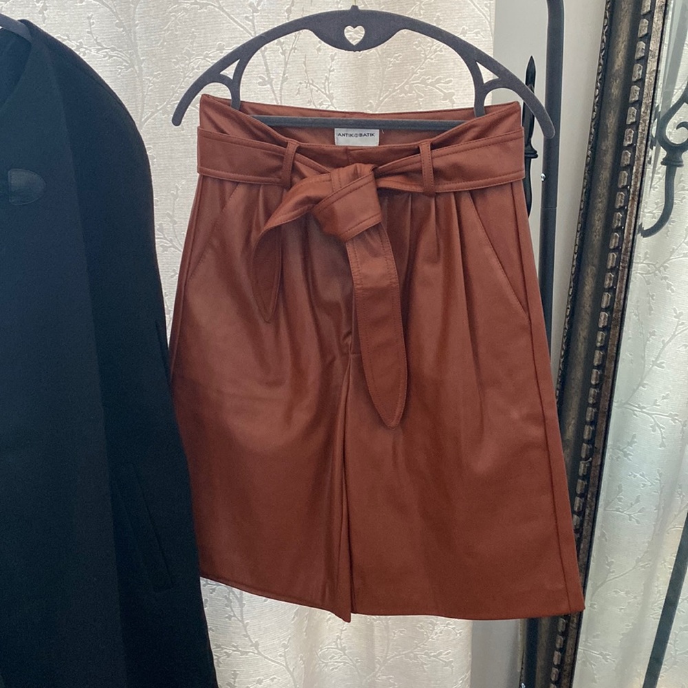 Antik Batik Bermuda Faux Leather Shorts